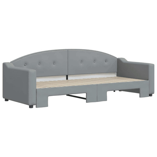 Sofá-cama, Sofá conversível com gavetão 80x200 cm tecido cinzento-claro