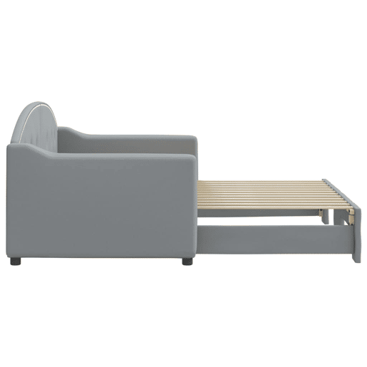 Sofá-cama, Sofá conversível com gavetão 80x200 cm tecido cinzento-claro