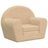 Sofá-cama infantil peluche macio creme