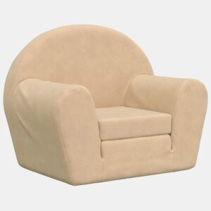 Sofá-cama infantil peluche macio creme