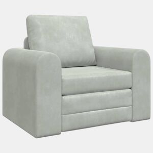Sofá-cama, Sofá conversível Cinzento-claro 98 x 71 x 83 cm Veludo