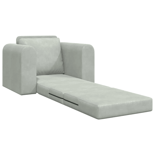 Sofá-cama, Sofá conversível Cinzento-claro 98 x 71 x 83 cm Veludo