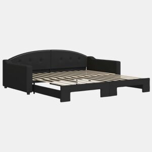 Sofá-cama, Sofá conversível com gavetão 100x200 cm tecido preto