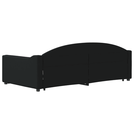 Sofá-cama, Sofá conversível com gavetão 100x200 cm tecido preto Sofá-cama, Sofá conversível com gavetão 100x200 cm tecido preto