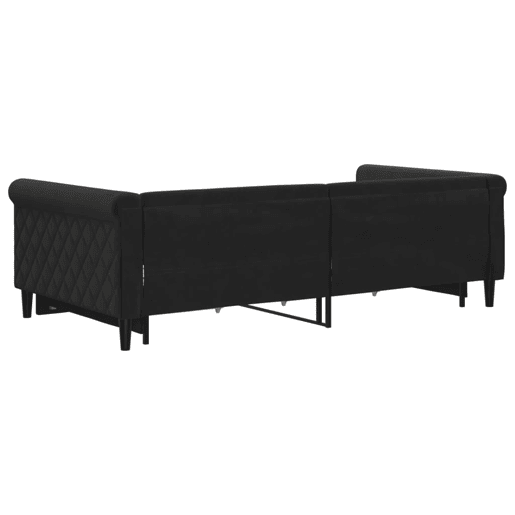 Sofá-cama, Sofá conversível com gavetão e gavetas 100x200 cm veludo preto