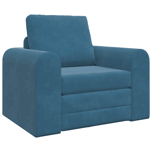 Sofá-cama, Sofá conversível Azul 98 x 71 x 83 cm Veludo