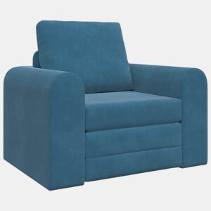 Sofá-cama, Sofá conversível Azul 98 x 71 x 83 cm Veludo