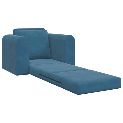 Sofá-cama, Sofá conversível Azul 98 x 71 x 83 cm Veludo