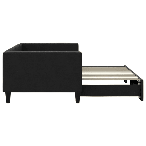 Sofá-cama, Sofá conversível com gavetão 90x200 cm tecido preto Sofá-cama, Sofá conversível com gavetão 90x200 cm tecido preto
