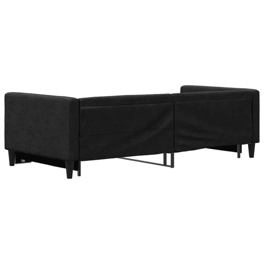 Sofá-cama, Sofá conversível com gavetão 90x200 cm tecido preto Sofá-cama, Sofá conversível com gavetão 90x200 cm tecido preto