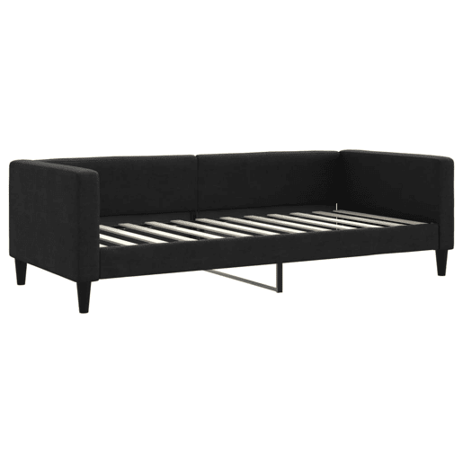 Sofá-cama, Sofá conversível com gavetão 90x200 cm tecido preto Sofá-cama, Sofá conversível com gavetão 90x200 cm tecido preto