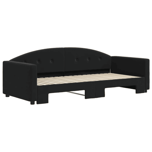 Sofá-cama, Sofá conversível com gavetão 90x190 cm veludo preto