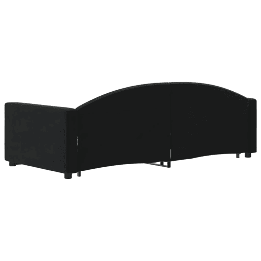 Sofá-cama, Sofá conversível com gavetão 90x190 cm veludo preto