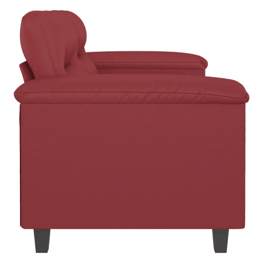 Sofá de 2 lugares - Sofá fixo 120 cm couro artificial vermelho tinto Sofá de 2 lugares - Sofá fixo 120 cm couro artificial vermelho tinto