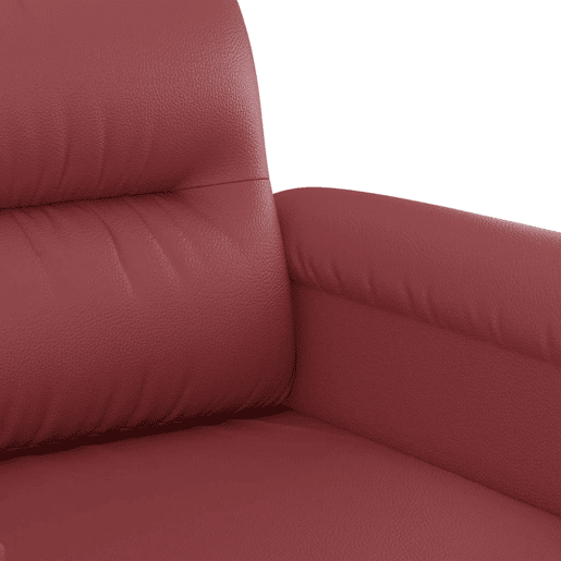 Sofá de 2 lugares - Sofá fixo 120 cm couro artificial vermelho tinto Sofá de 2 lugares - Sofá fixo 120 cm couro artificial vermelho tinto