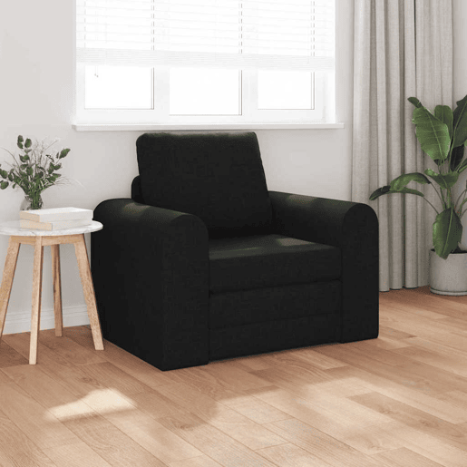 Sofá-cama, Sofá conversível Preto 98 x 71 x 83 cm Veludo