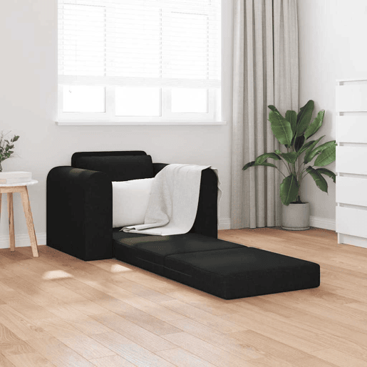 Sofá-cama, Sofá conversível Preto 98 x 71 x 83 cm Veludo