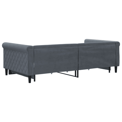 Sofá-cama, Sofá conversível c gavetão e gavetas 100x200cm veludo cinzento-escuro Sofá-cama, Sofá conversível c gavetão e gavetas 100x200cm veludo cinzento-escuro