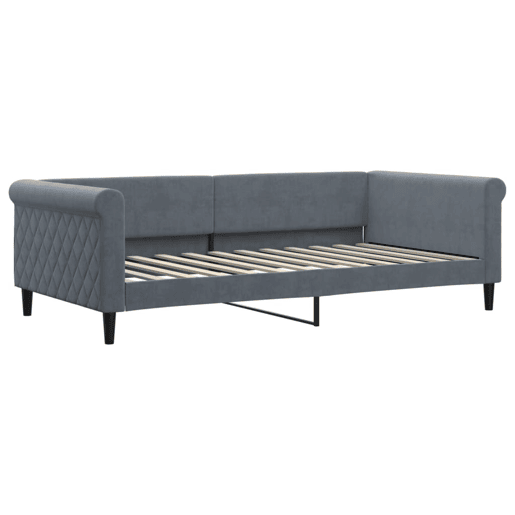 Sofá-cama, Sofá conversível c gavetão e gavetas 100x200cm veludo cinzento-escuro Sofá-cama, Sofá conversível c gavetão e gavetas 100x200cm veludo cinzento-escuro