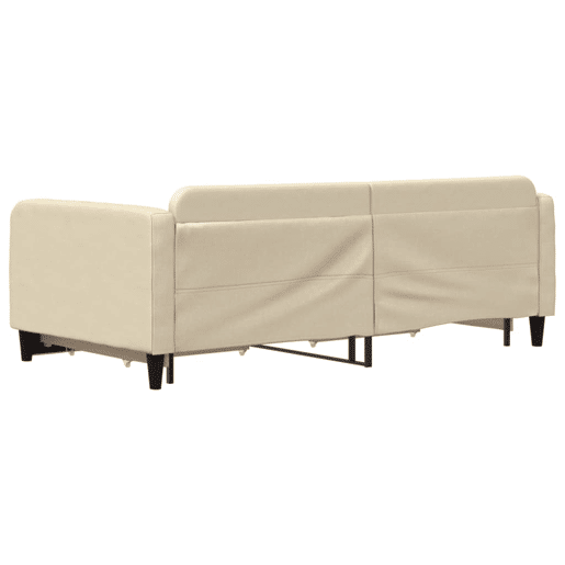 Sofá-cama, Sofá conversível com gavetão e gavetas 100x200 cm tecido cor creme Sofá-cama, Sofá conversível com gavetão e gavetas 100x200 cm tecido cor creme