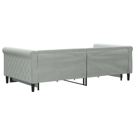 Sofá-cama, Sofá conversível c gavetão e gavetas 100x200 cm veludo cinzento-claro Sofá-cama, Sofá conversível c gavetão e gavetas 100x200 cm veludo cinzento-claro
