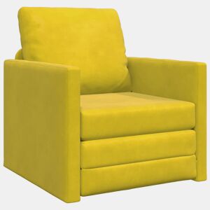 Sofá-cama, Sofá conversível Amarelo Escuro 74 x 77 x 81 cm Veludo
