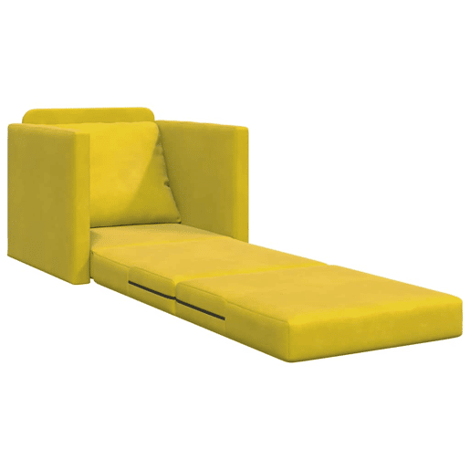 Sofá-cama, Sofá conversível Amarelo Escuro 74 x 77 x 81 cm Veludo