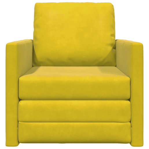 Sofá-cama, Sofá conversível Amarelo Escuro 74 x 77 x 81 cm Veludo
