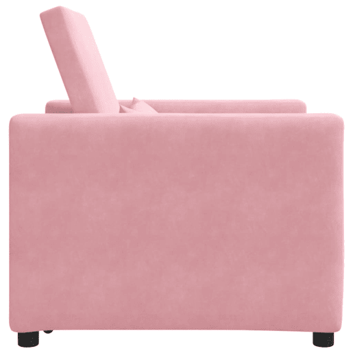 Sofá cama, Sofá conversível single com rodas rosa claro 90 x 165 x 87 cm Veludo