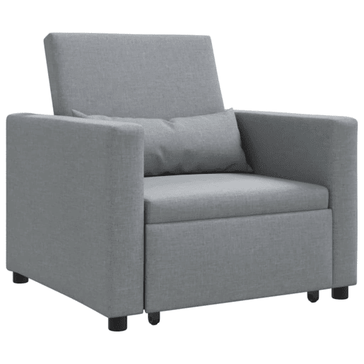 Sofá cama, Sofá conversível single Cinzento-claro 90 x 165 x 87 cm tecido