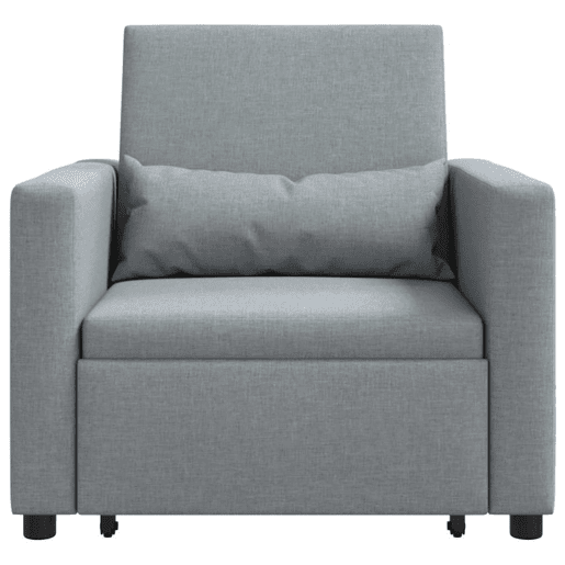 Sofá cama, Sofá conversível single Cinzento-claro 90 x 165 x 87 cm tecido