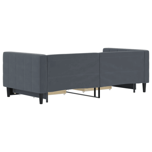 Sofá-cama, Sofá conversível c gavetão e gavetas 90x190 cm veludo cinzento-escuro Sofá-cama, Sofá conversível c gavetão e gavetas 90x190 cm veludo cinzento-escuro