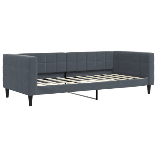 Sofá-cama, Sofá conversível c gavetão e gavetas 90x190 cm veludo cinzento-escuro Sofá-cama, Sofá conversível c gavetão e gavetas 90x190 cm veludo cinzento-escuro