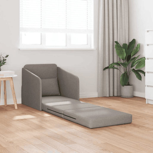 Sofá-cama, Sofá conversível Cinzento-acastanhado 65 x 80 x 83 cm Veludo