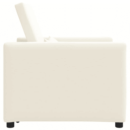 Sofá cama, Sofá conversível single com rodas Branco creme 90 x 165 x 87 cm tecido