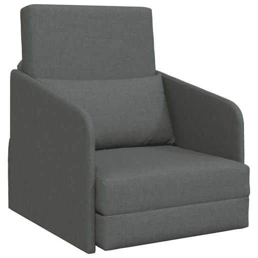 Sofá-cama, Sofá conversível Cinza Escuro 65 x 80 x 83 cm Veludo
