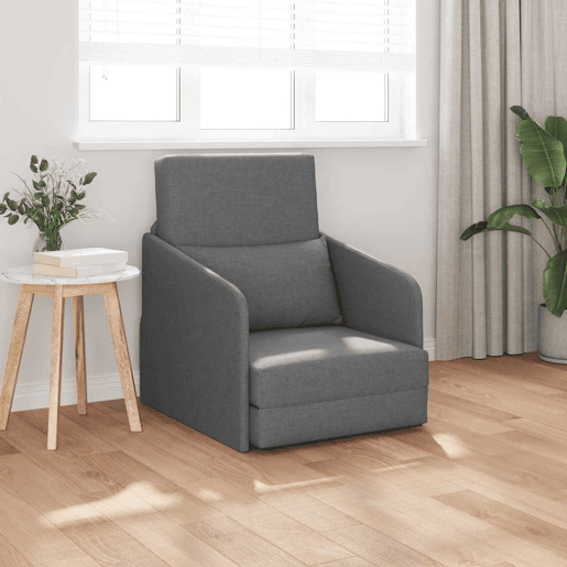 Sofá-cama, Sofá conversível Cinza Escuro 65 x 80 x 83 cm Veludo