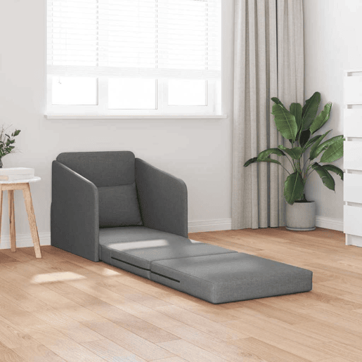 Sofá-cama, Sofá conversível Cinza Escuro 65 x 80 x 83 cm Veludo