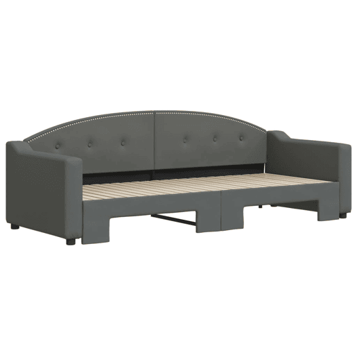 Sofá-cama, Sofá conversível com gavetão 80x200 cm tecido cinzento-escuro Sofá-cama, Sofá conversível com gavetão 80x200 cm tecido cinzento-escuro