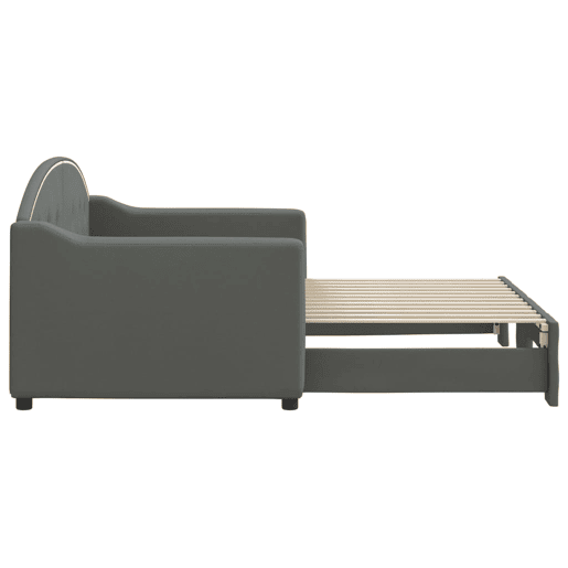 Sofá-cama, Sofá conversível com gavetão 80x200 cm tecido cinzento-escuro Sofá-cama, Sofá conversível com gavetão 80x200 cm tecido cinzento-escuro