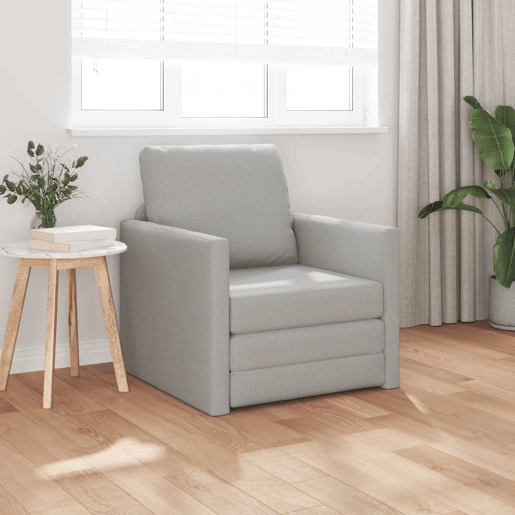 Sofá-cama, Sofá conversível Cinza Nuvem 74 x 77 x 81 cm Veludo