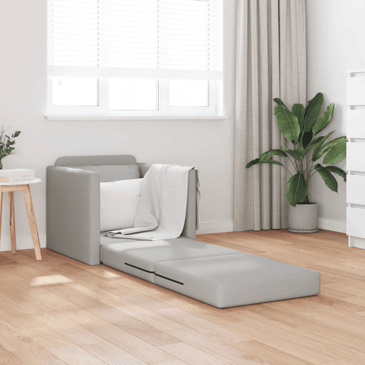 Sofá-cama, Sofá conversível Cinza Nuvem 74 x 77 x 81 cm Veludo