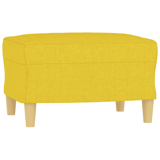 Sofá de 3 lugares - Sofá fixo com apoio de pés 180 cm tecido amarelo-claro