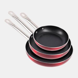 Conjunto de 3 frigideiras Ø20Ø24Ø28cm em alumínio prensado com revestimento antiaderente 3Claveles