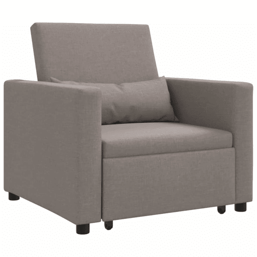 Sofá cama, Sofá conversível single Cinzento-acastanhado 90 x 165 x 87 cm tecido