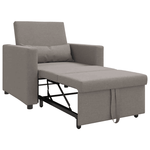 Sofá cama, Sofá conversível single Cinzento-acastanhado 90 x 165 x 87 cm tecido