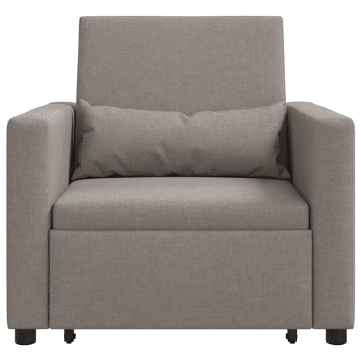 Sofá cama, Sofá conversível single Cinzento-acastanhado 90 x 165 x 87 cm tecido