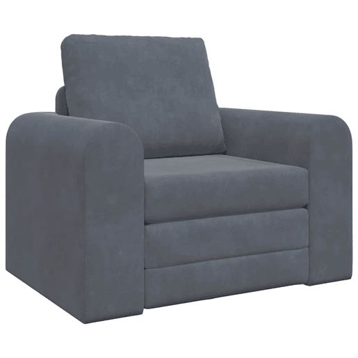 Sofá-cama, Sofá conversível Cinza Escuro 98 x 71 x 83 cm Veludo