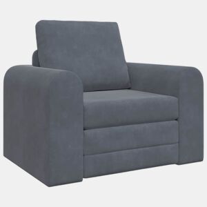 Sofá-cama, Sofá conversível Cinza Escuro 98 x 71 x 83 cm Veludo