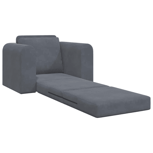Sofá-cama, Sofá conversível Cinza Escuro 98 x 71 x 83 cm Veludo